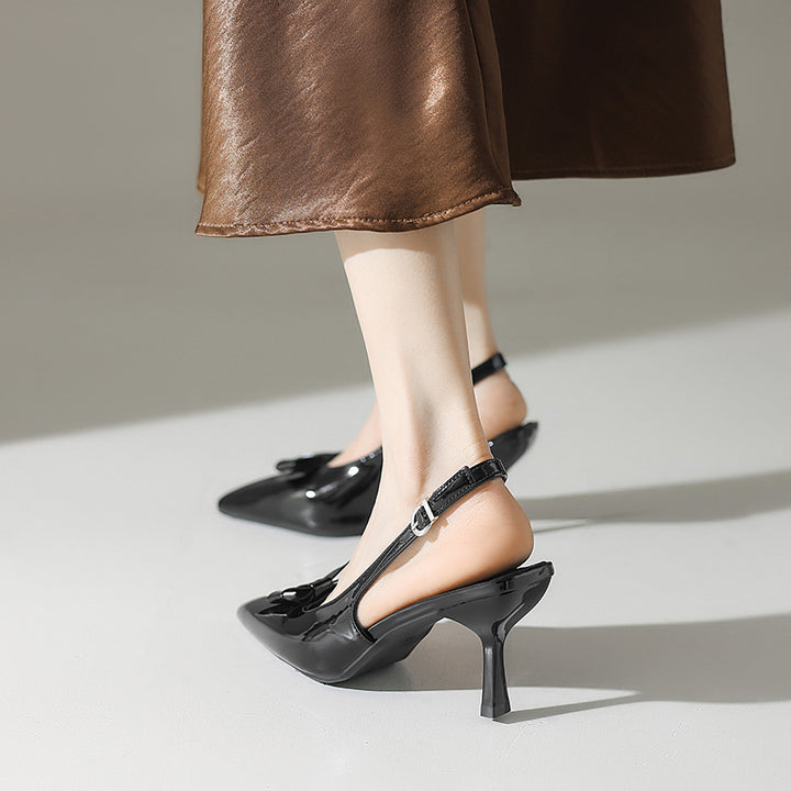 Dame Slingback-pumps med spids tå og sløjfedetail Stilla 1750061774