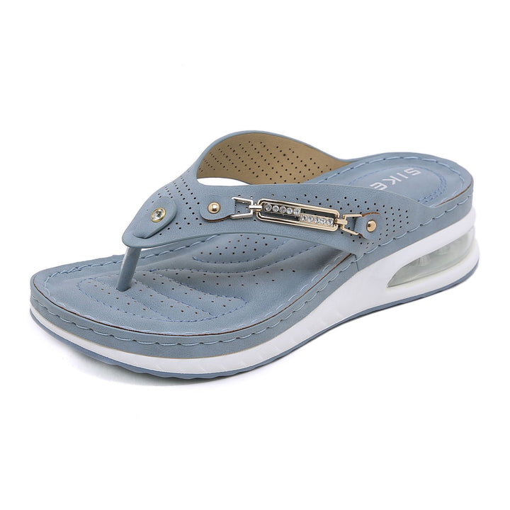 Dame flip-flops med innovativ dæmpningsteknologi og prydet rem Stilla
