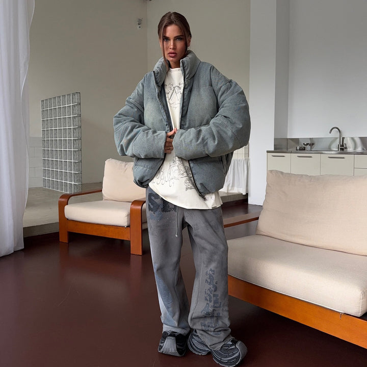 Kvinders Oversized Polstret Jakke med Høj Krave Stilla