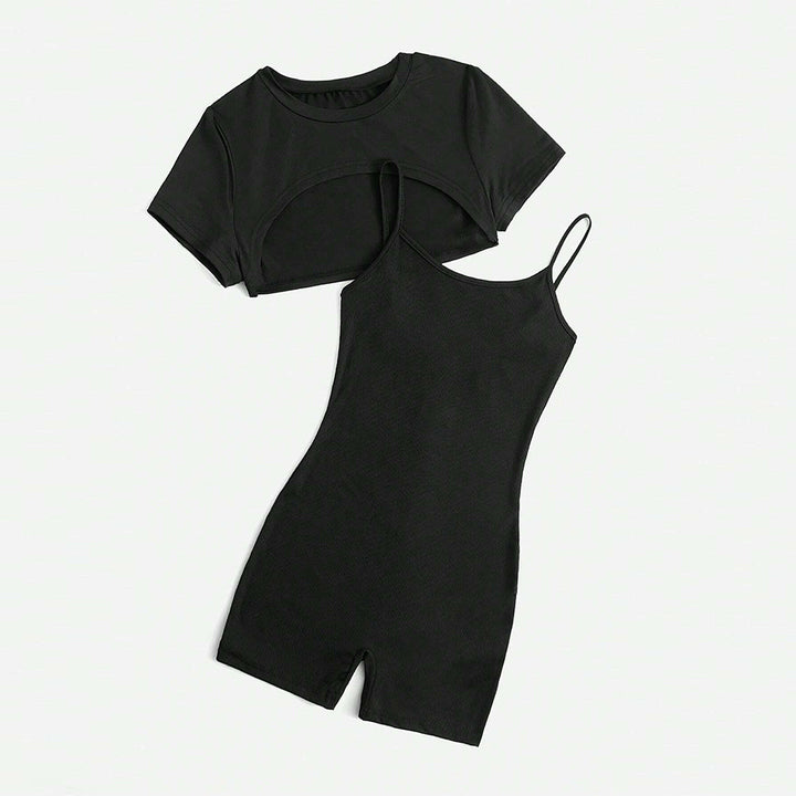 Kvinder cropped top og shorts jumpsuit sæt Stilla