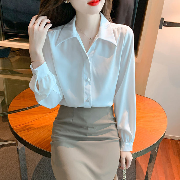 Damer elegant bluse med klassiske detaljer Stilla