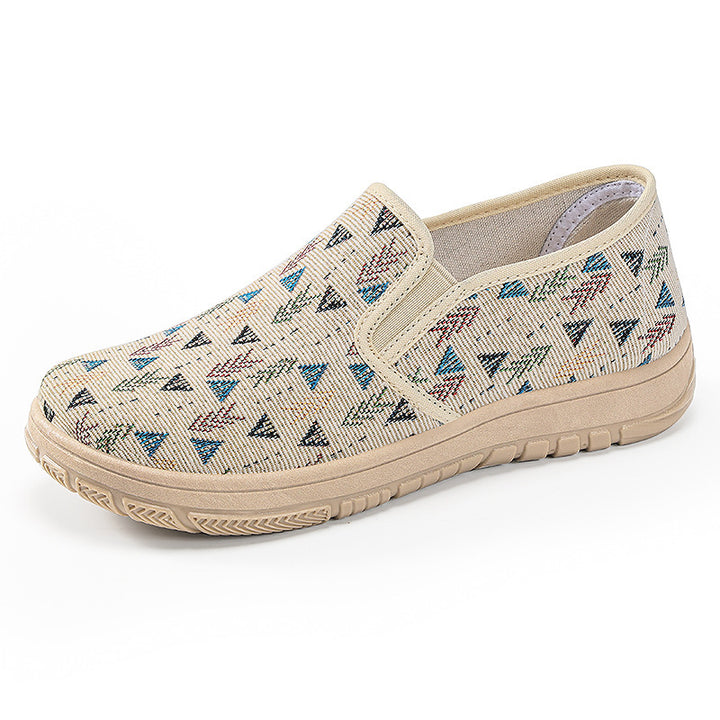 Femme Slip-On Fritidssneakers med geometrisk mønster og komfort-sål Stilla