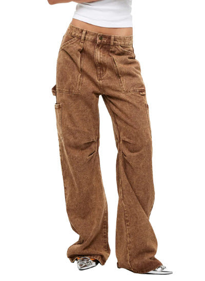 Dame Cargo-jeans i casual snit med praktiske lommer Skovae