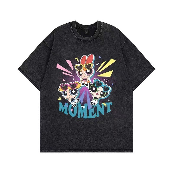 Dame T-shirt med tilpasset Powerpuff Girls grafiktryk Stilla