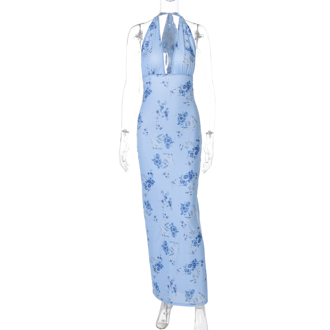 Dame Maxikjole med flatterende snit og elegant blomsterprint Stilla
