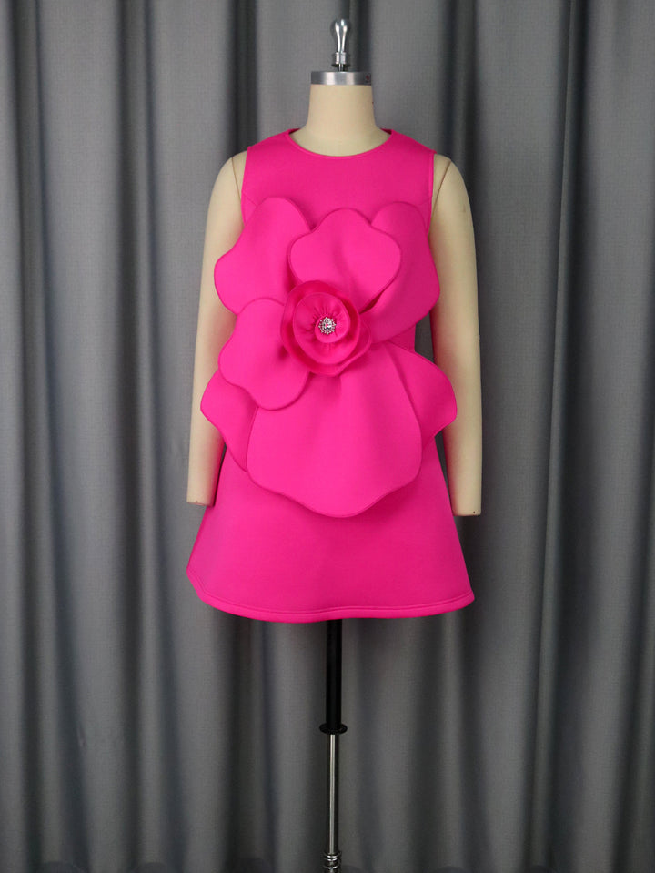 Dame blomsterkjole med 3D-design Skovae
