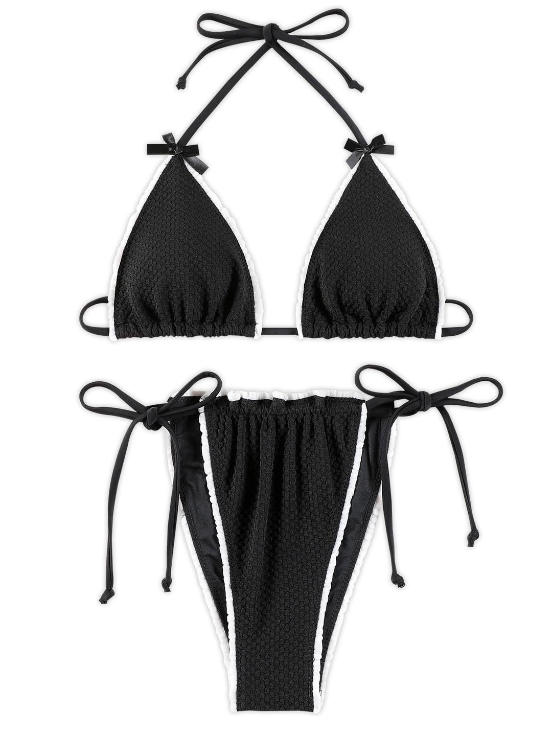 Femme Blomsterprint Trekants Bikini Sæt med justerbare stropper Stilla
