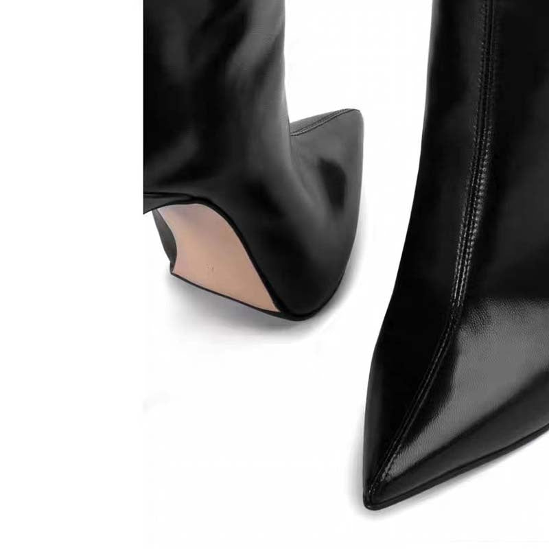Femme spids afsluttende Over-the-Knee Stiletto-støvler med skulptureret hæl Stilla