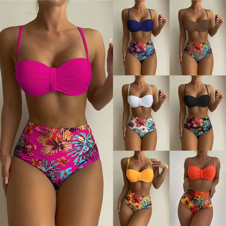 Dame Høj talje Blomster Bikini Sæt Stilla