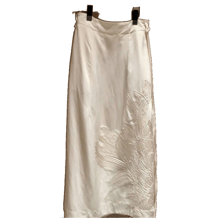 Femme Broderet Satin Maxi-Nederdel Stilla