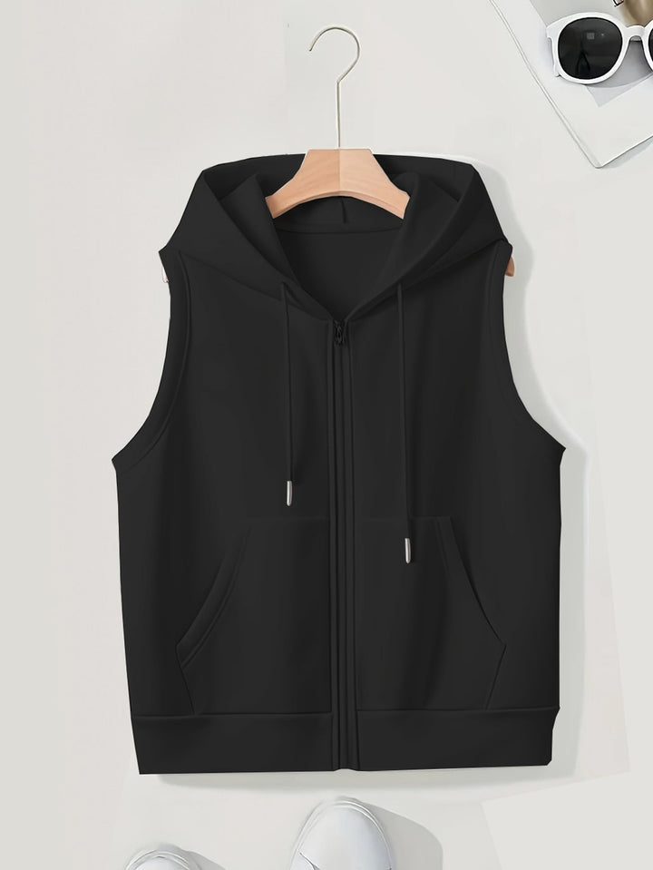 Dame sporty hættevest med gennemgående lynlås og praktiske lommer Stilla
