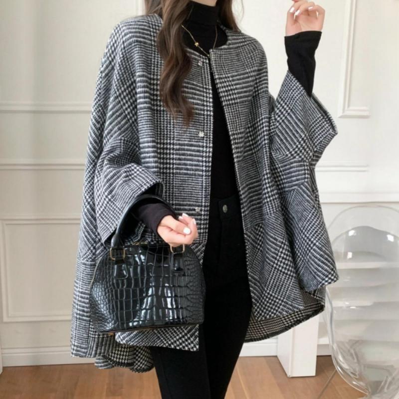 Dame Oversized Cardigan i Moderne Ternet Mønster Stilla