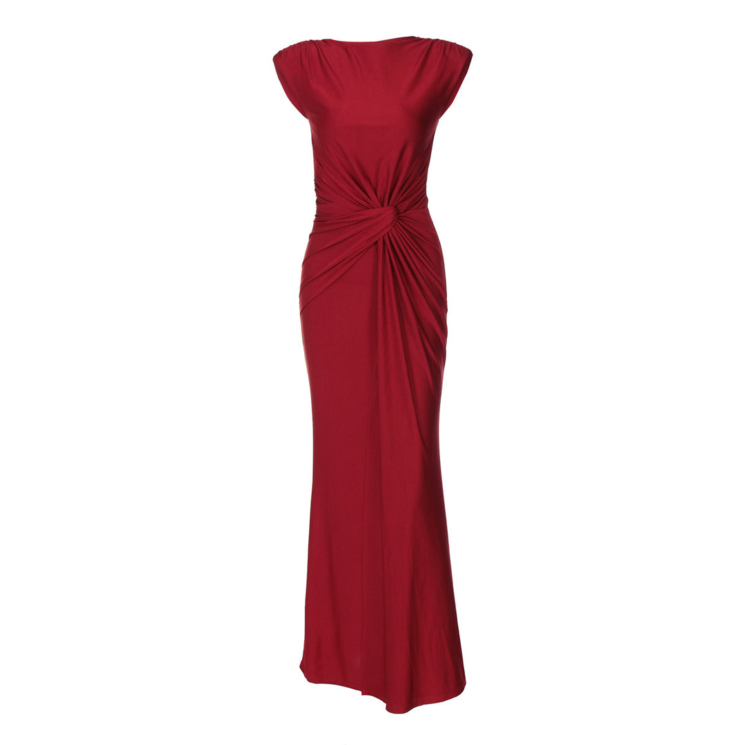 Damer Elegant Wrap Maxikjole med raffineret Draperingselement Skovae