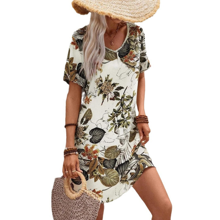 Dame Relaxed Fit Blomster Casual Kjole Stilla