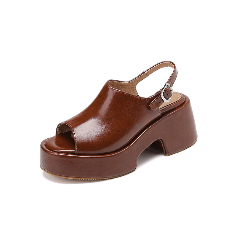 Femme Plattform Open-Toe Slingback Sandaler Stilla