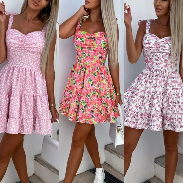 Dame sommerligt blomsterkjole i vintage-stil Stilla