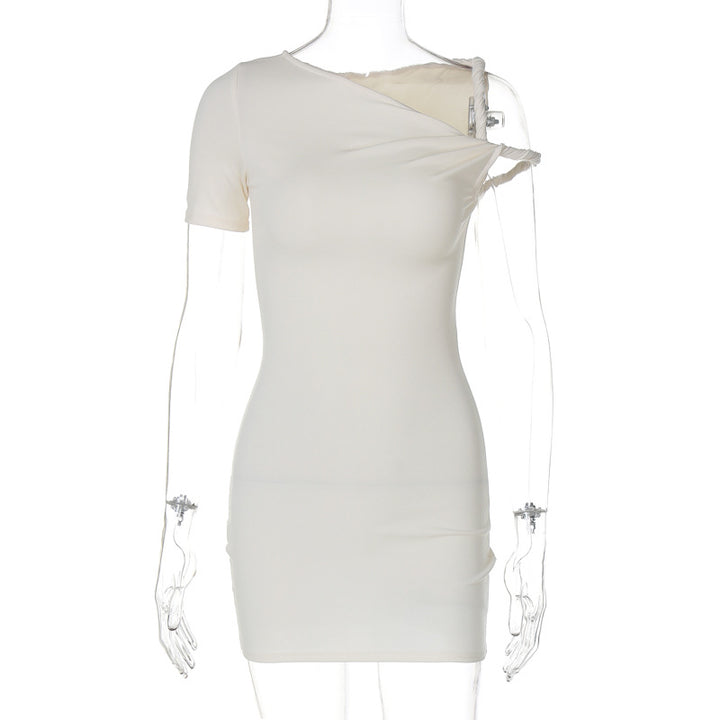 Dame sporty minikjole med asymmetrisk snit og fint bånddesign Stilla
