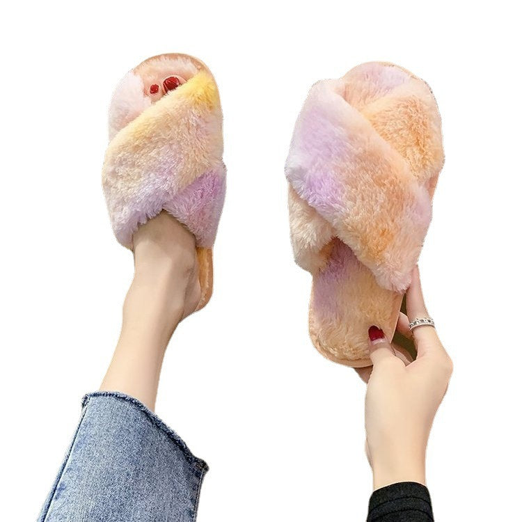 Dame Fluffy Pantofler med komfortabel plywood polstring og trendy design Stilla