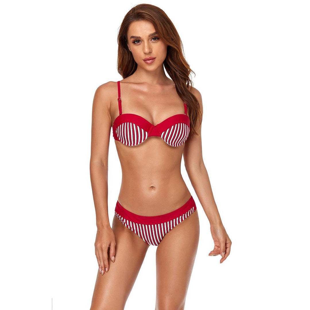 Damebikini med raffineret bøjle top og elastisk underdel Skovae