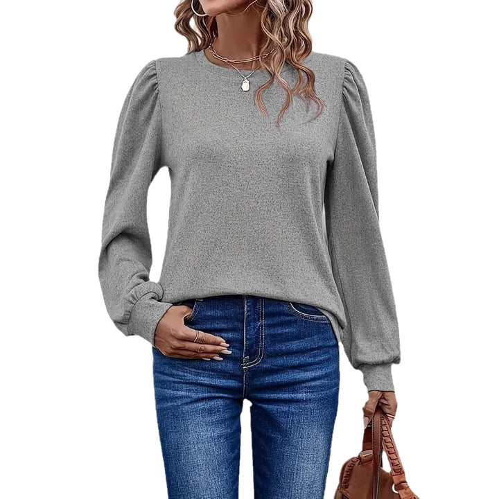 Dame sweater med puffærmer og casual snit Stilla