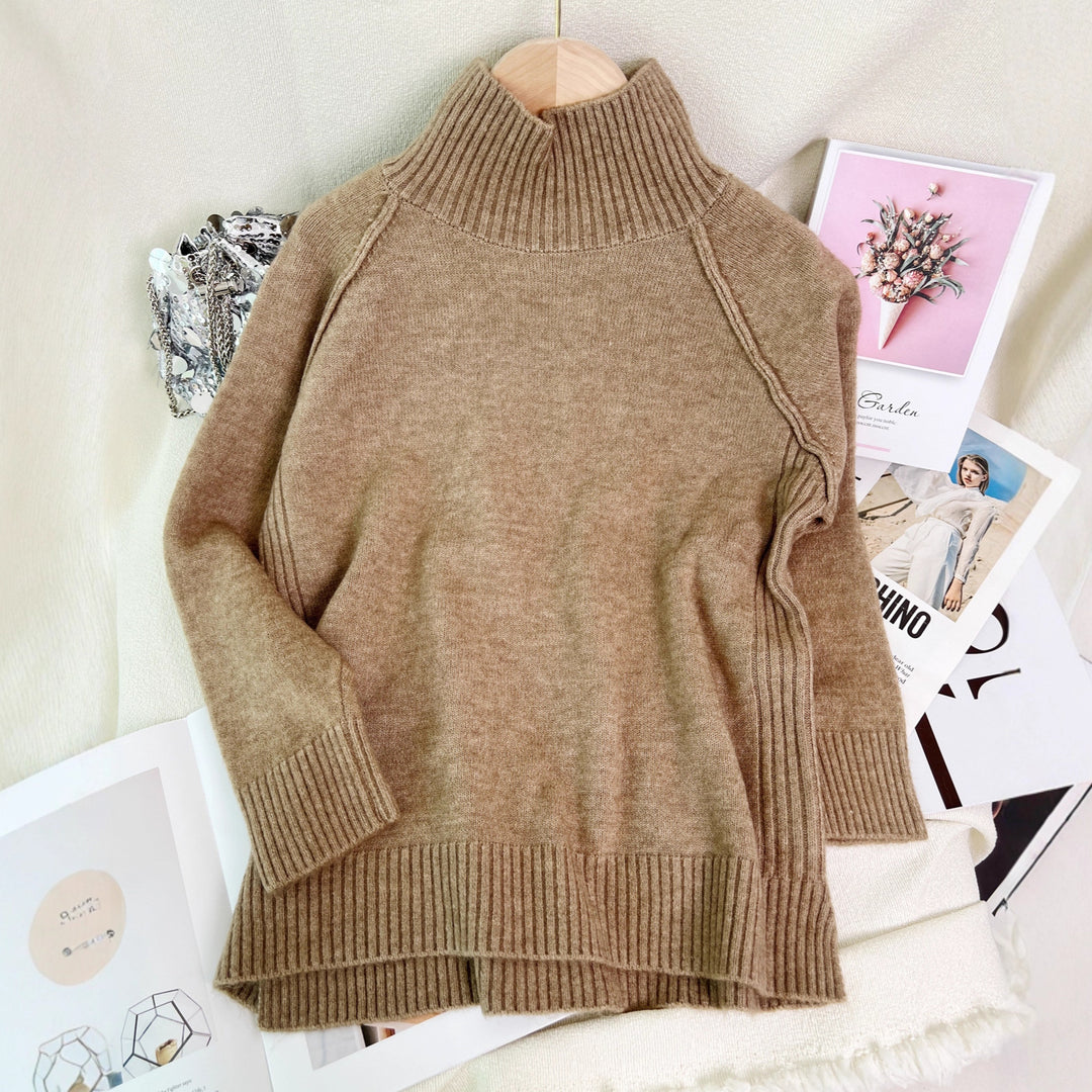 Kvinders moderigtige oversized sweater med struktureret ståkrave Stilla