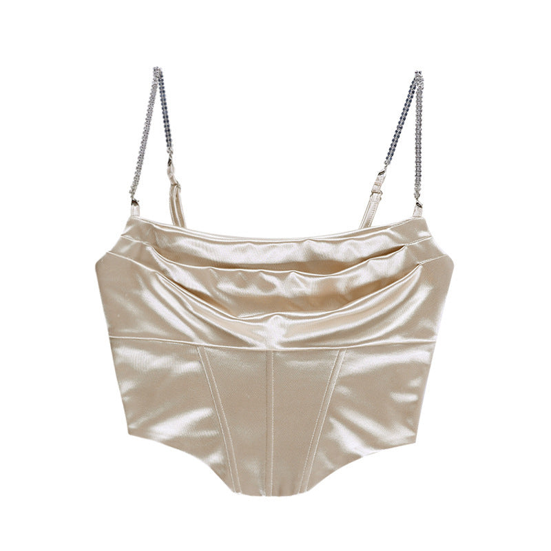 Dame Elegant Satin Korsetoverdel Stilla