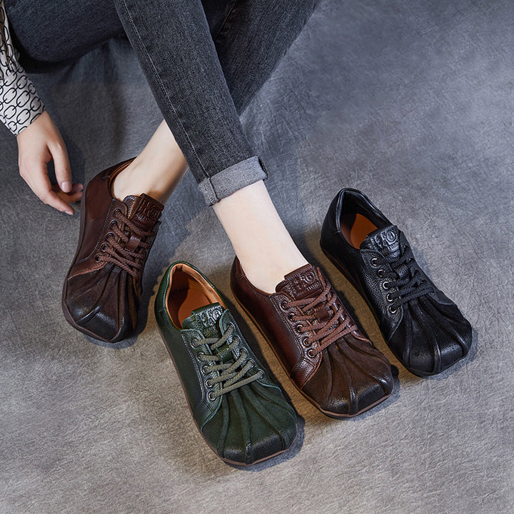 Herrer Fritid Læder Sneakers med unikt Foldsdesign Stilla