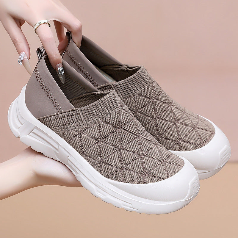 Dame Slip-On Walking Sneakers med polstret indersål og åndbart mesh Stilla