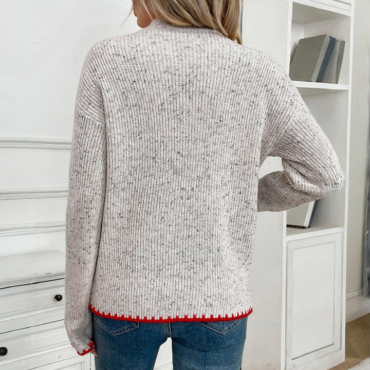 Dame sweater med hjerteapplikation Stilla