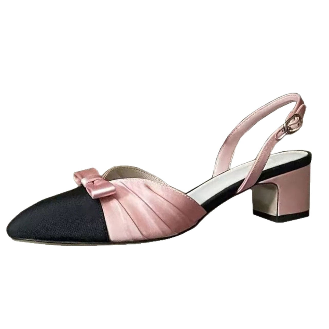 Dame Slingback-pumps med elegant satindetalje og struktureret sål Stilla