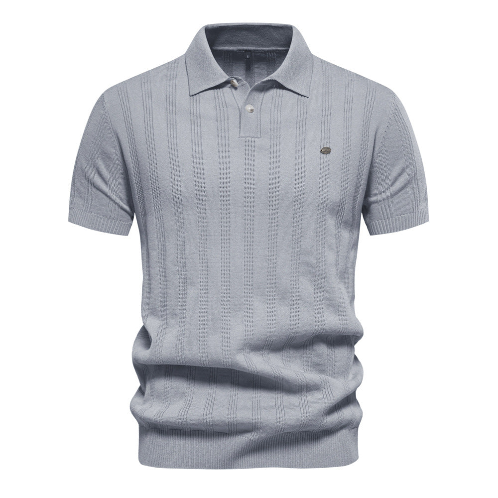 Herrer kortærmet poloshirt med struktureret ribmønster Stilla