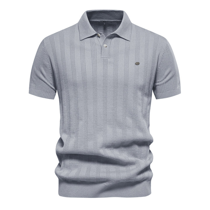 Herrer kortærmet poloshirt med struktureret ribmønster Stilla