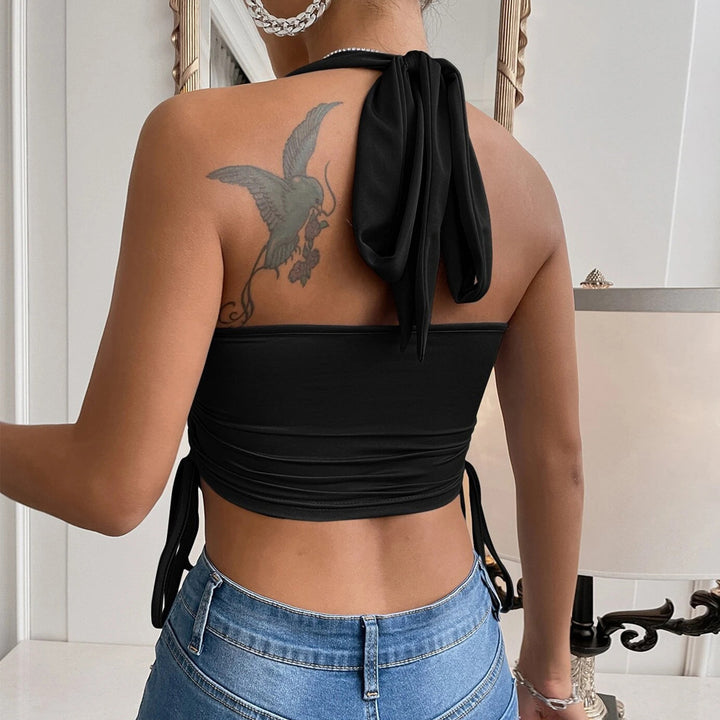 Kvinder Crop Top med trendy indpakningsdesign og legende bånd Stilla