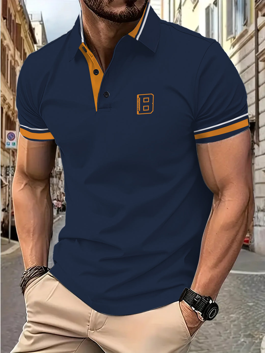 Herrer polo skjorte med kontrasterende detaljer Stilla