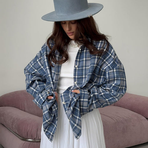 Femme Oversized flannel skjorte Stilla