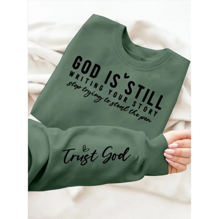 Kvinders sweatshirt med inspirerende tekst og blødt materiale Skovae