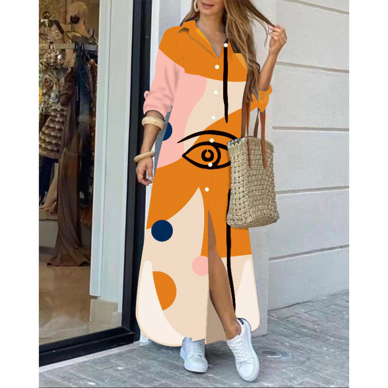 Femme Grafiktryk Maxi Kjole Stilla