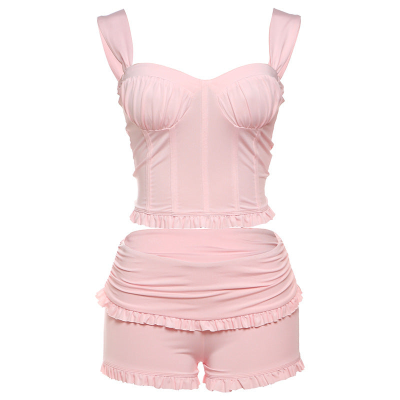 Damer Sommer Crop-Top og Shorts Sæt Stilla