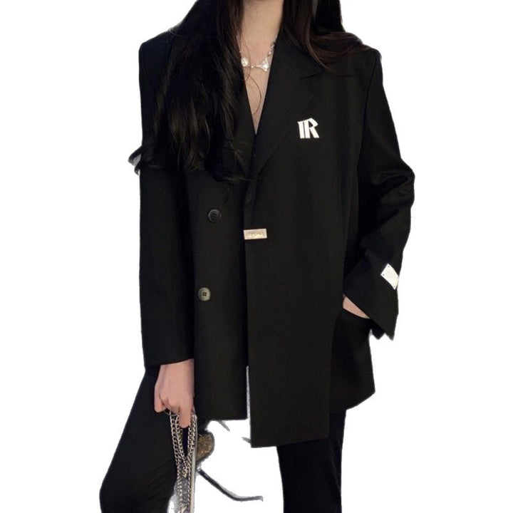 Dame Oversized Dobbeltbrystet Blazer med Moderne Detaljer Stilla