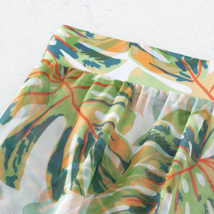 Dame bikiniset med blomster kimono og bindebånd Stilla
