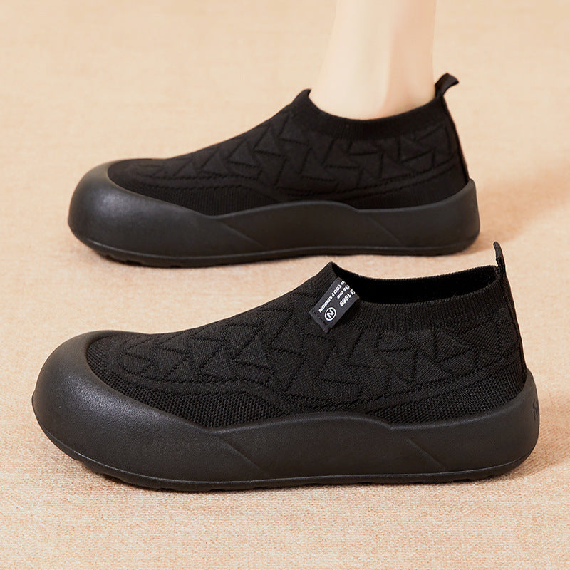 Dame Bequeme Slip-On Sneakers med elastisk strikstruktur og skridsikker sål Stilla