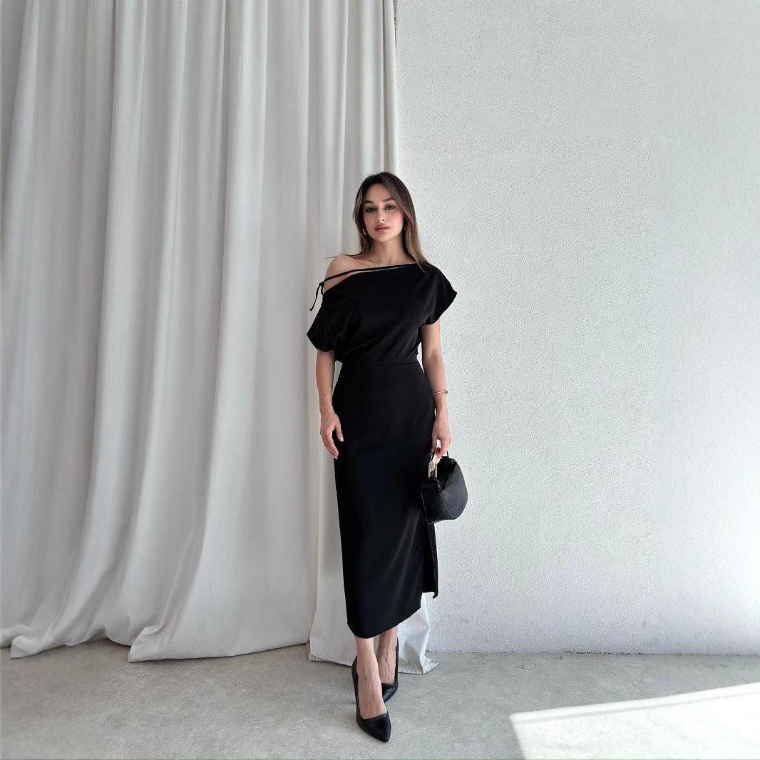 Dame Elegant Off-Shoulder Maxi-Kjole Stilla