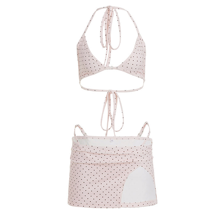 Damen Bikini-Set mit verstellbaren Trägern und zarten Punkten Skovae