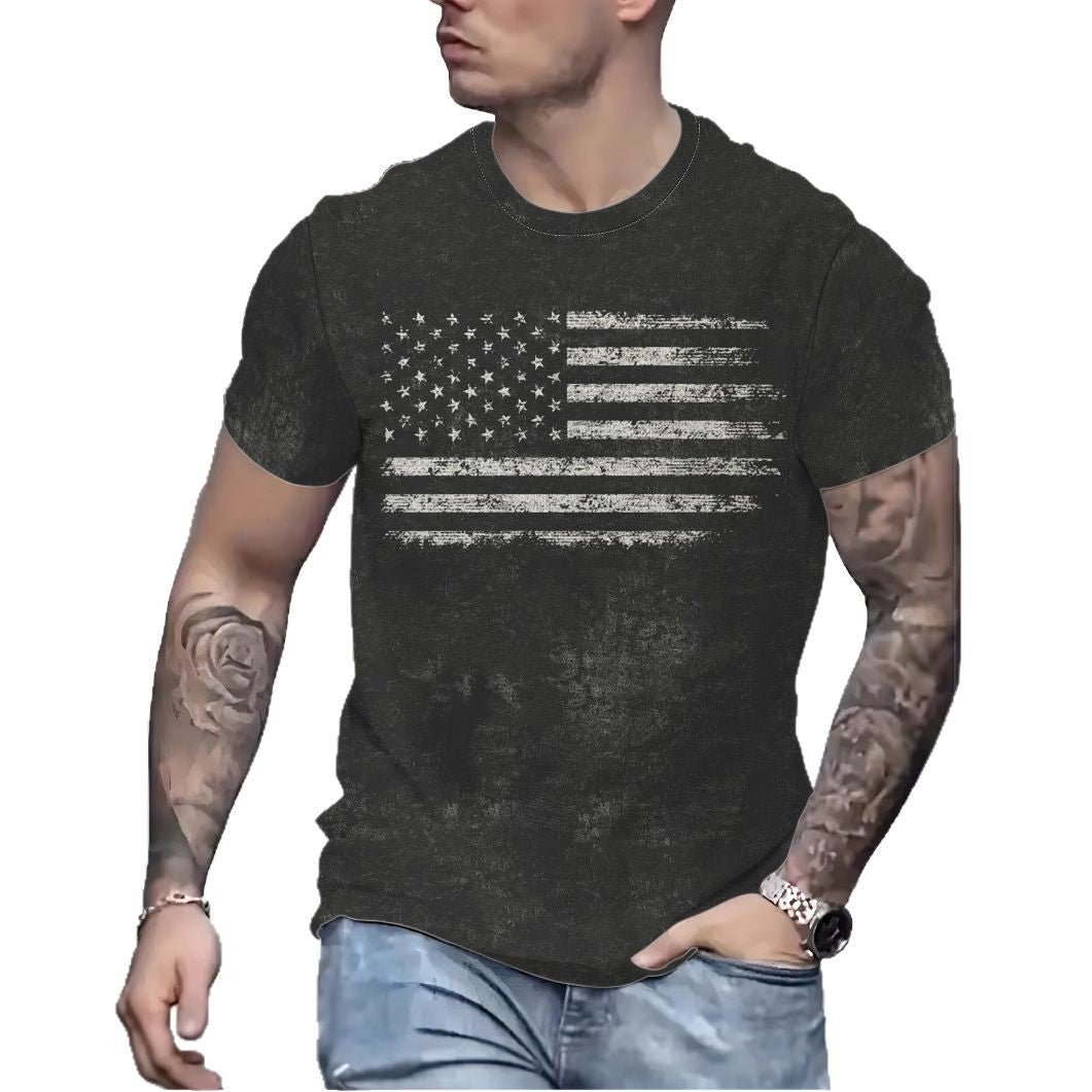 Herre T-shirt med kreativ vintage-flagermotiv og høj kvalitet bomuldsblanding Stilla