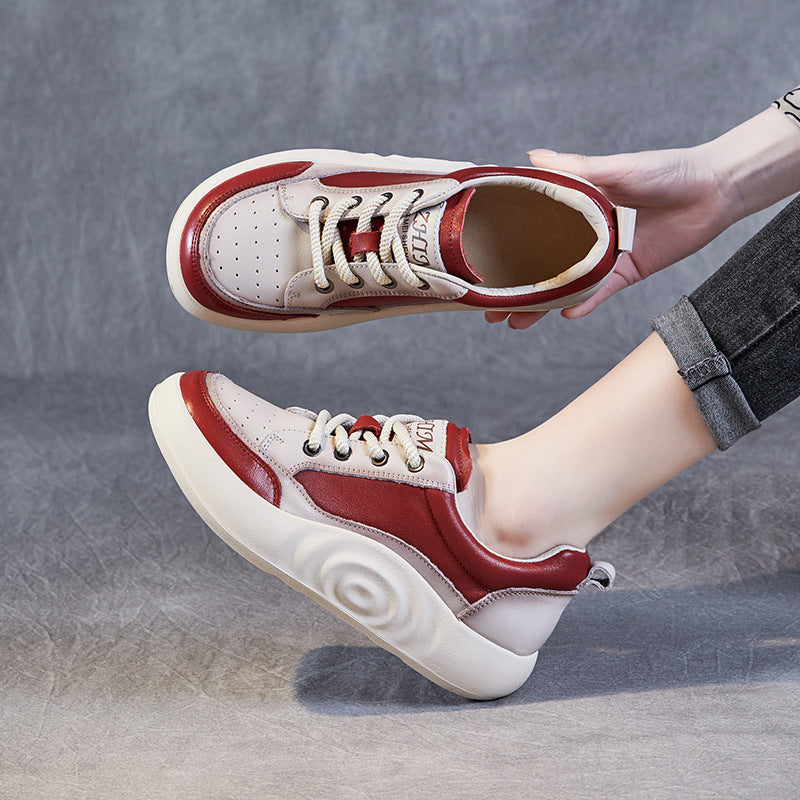 Dame Fritids Læder Sneakers med polstret sål Stilla