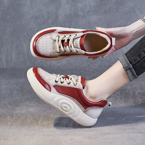 Dame Fritids Læder Sneakers med polstret sål Stilla