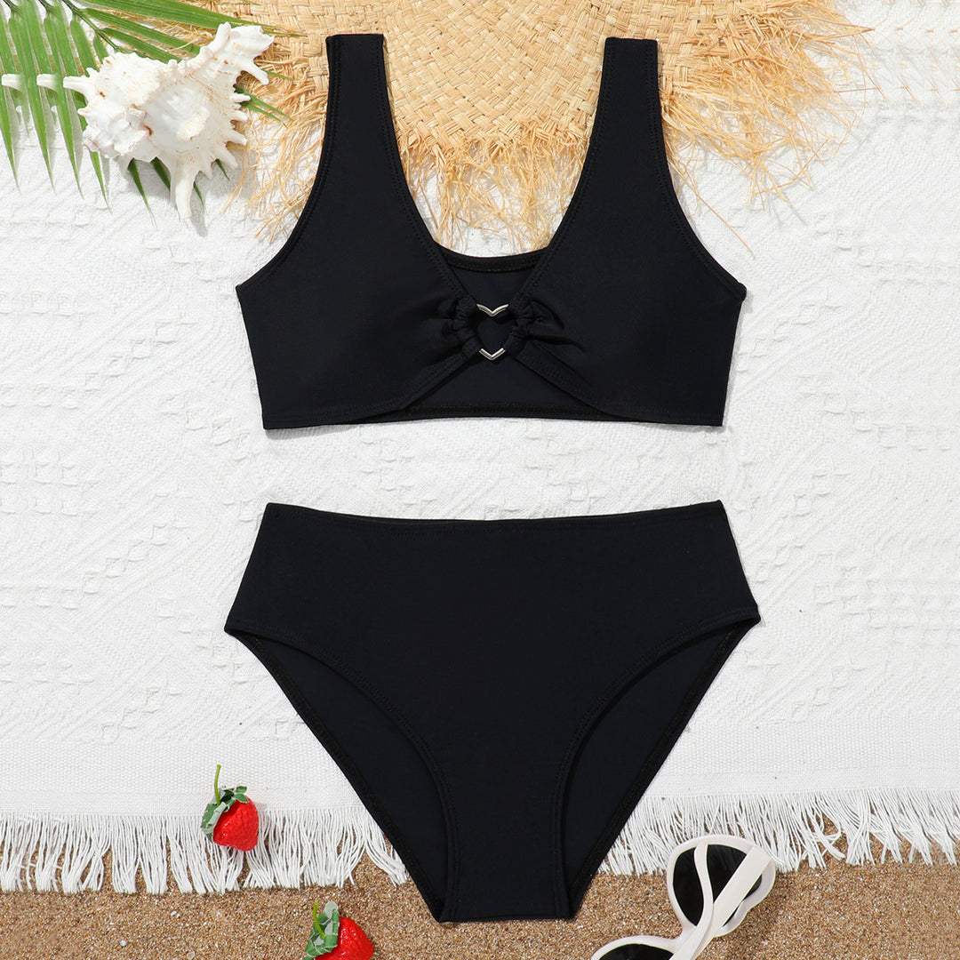 Dame Sporty bikini med raffineret ribdesign og højskåret trusse Stilla