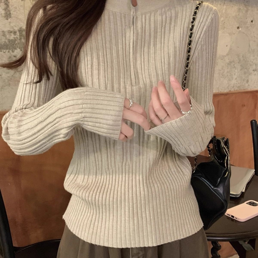 Kvinder elegant skåret sweatshirt med stående krave Stilla
