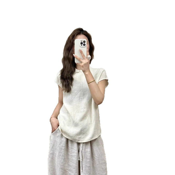 Dame Casual Mandarin Krave Overdel Stilla