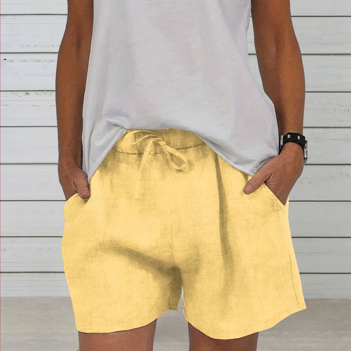 Dame Fritids Linned Shorts Stilla